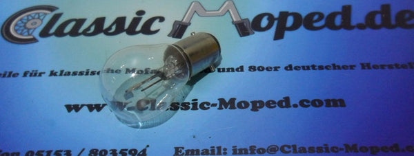 Glühbirne Glühlampe Lampe Birne Scheinwerfer BAX15D 6V 15/15 W Mofa Moped NEU - Classic-Moped