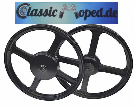 Alu Felgen Satz VESPA BRAVO CIAO SI 16x1.35 schwarz NEU - Classic-Moped