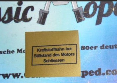 Aufkleber Tank Gold ZD M25 M50 442 Prima Benzinhahn schließen ! NEU - Classic-Moped