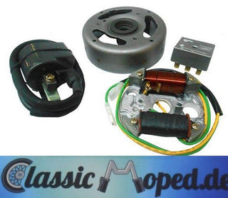 Zündung Lichtmaschine Hercules K50 Sachs 50S 6 V kontaktlos rechtsdrehend - Classic-Moped