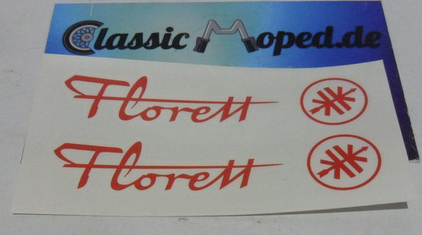 Kreidler Eitank Aufkleber Satz Rot Tank Beige 4 TL NEU - Classic-Moped