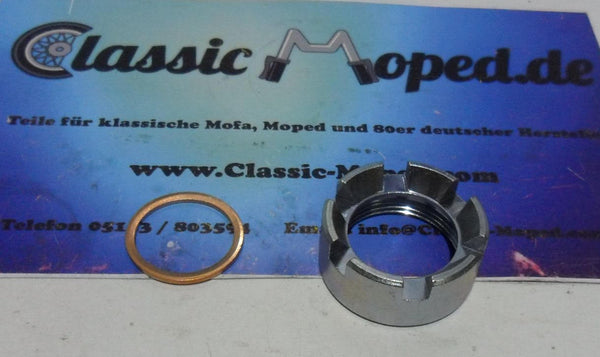 Hercules Sachs Motor 50S 501/ 3 4 Auspuff Mutter Überwurfmutter M40x1,5 32 Krümmer NEU - Classic-Moped