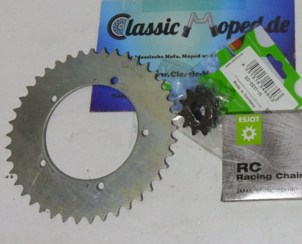 Hercules KX5 Kettensatz 42 -11 Zähne Esjot Kette Kettenrad NEU - Classic-Moped