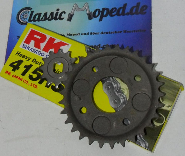 Hercules 220 Kettensatz 30 Zähne original F&S Nabe 115 V 50 NEU - Classic-Moped