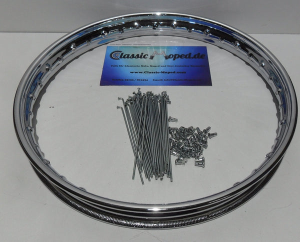 Puch Monza 4 SL 4S 4c Speichenrad Chrom Felge Speichen NEU - Classic-Moped