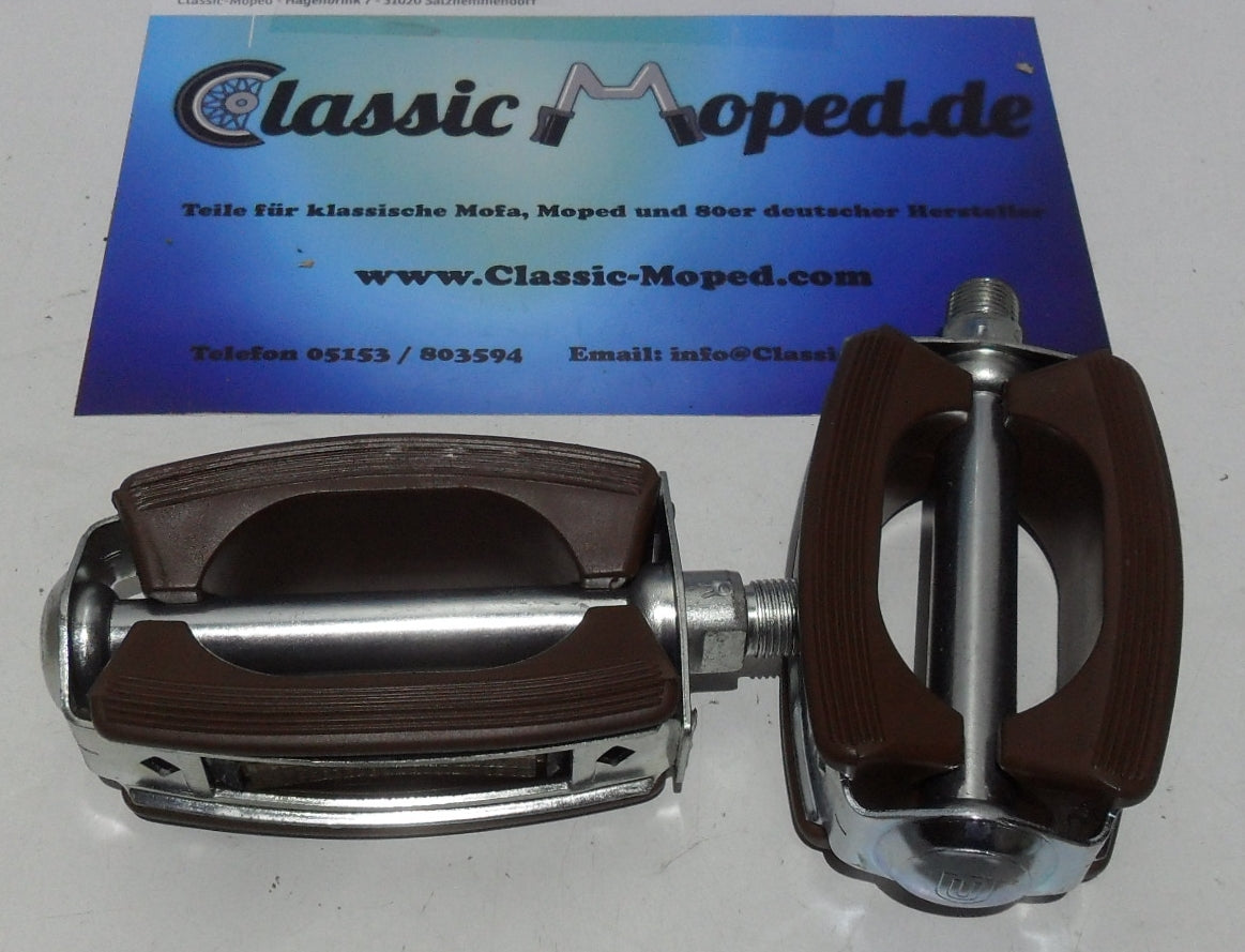 oldtimer pedale Pedale Braun Oldtimer Moped NSU Quickly DKW Hummel Combinette NEU – Classic-Moped