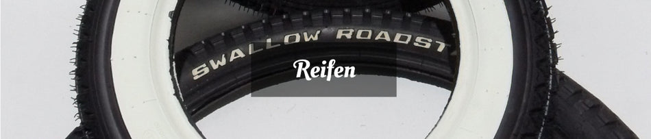 Reifen und Schläuche in verschiedenen Größen