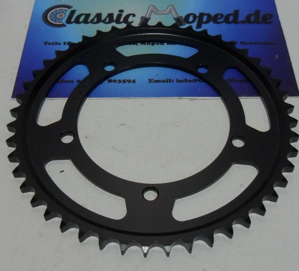 Kettenrad 48 Zähne Sachs ZX50 ZX125 ZZ125 Kette 428 NEU - Classic-Moped