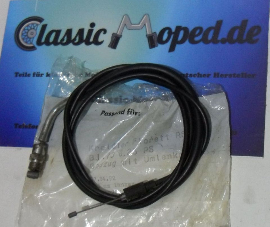 Kreidler RS 1973 Gaszug 400mm lä 57.84.92 mit Umlenkrohr NOS NEU - Classic-Moped