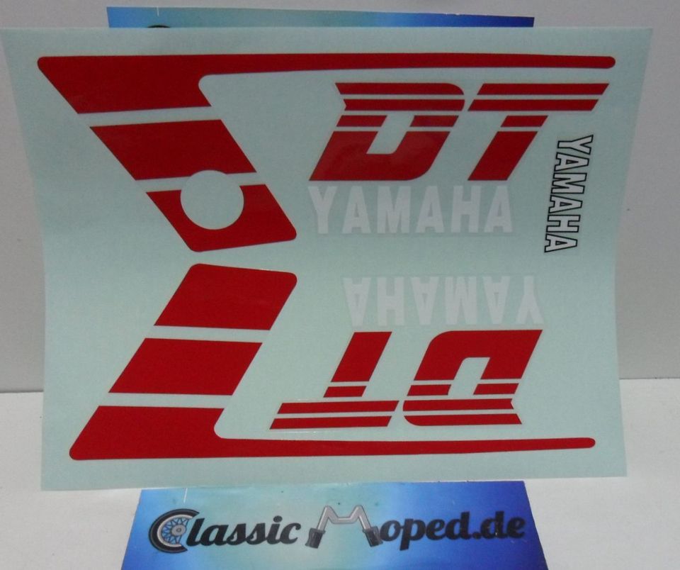 Decor Aufkleber Satz passend Yamaha DT 50 MX Enduro Rot NEU - Classic-Moped