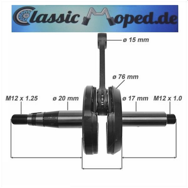 Yamaha Kurbelwelle passend FS 1 Oldtimer Mokick 50ccm NEU - Classic-Moped