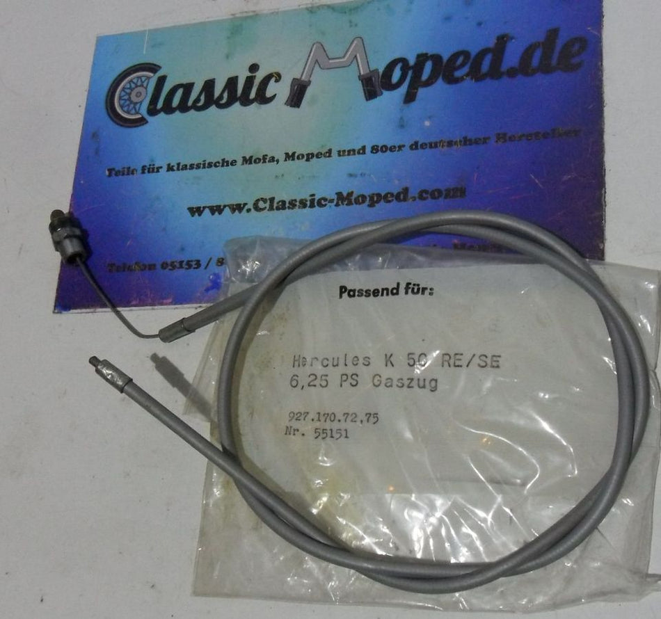 Hercules K50 RE - SE Gaszug grau Sachs 927.170.72.75 NOS - Classic-Moped