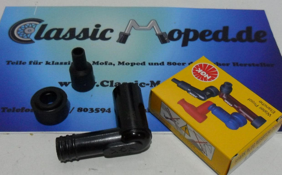 Zündkerzenstecker original NGK LB05F schwarz Mofa Moped Mokick NEU - Classic-Moped