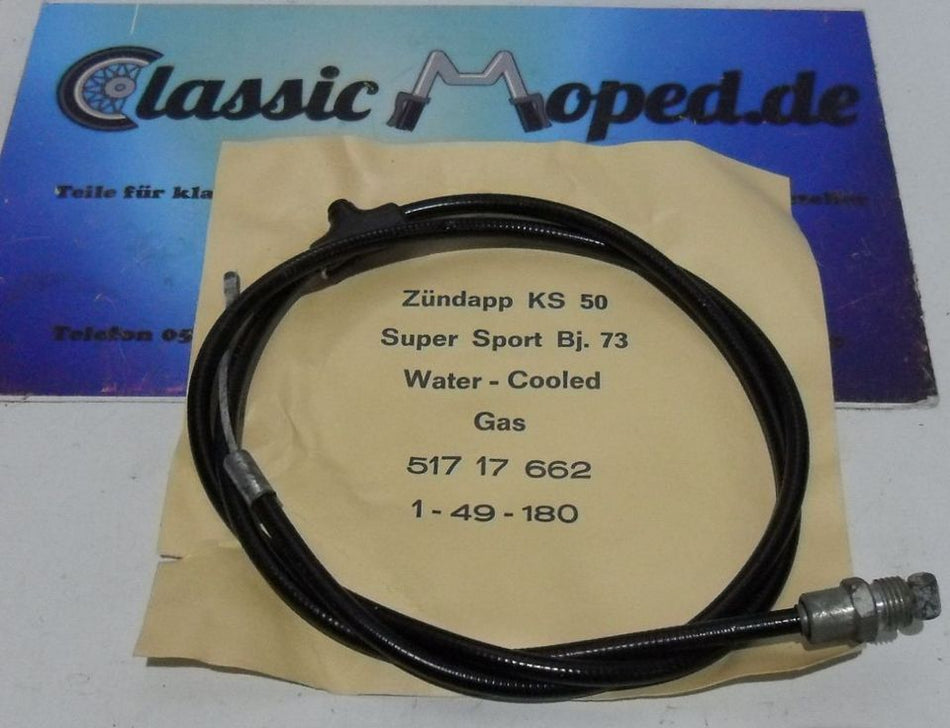 Gaszug passend Zündapp KS50 Supersport WC 517-17.662 NOS NEU - Classic-Moped