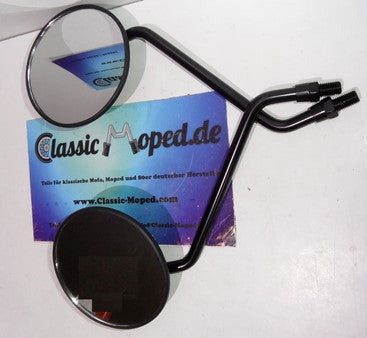 1 Satz Spiegel für Honda MT 80 MB 50 MTX rund schwarz NEU - Classic-Moped