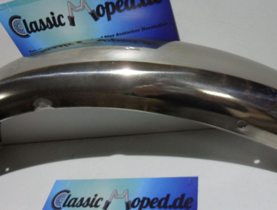 Edelstahl Schutzblech für Puch Monza vorn gelocht 10 cm breit NEU - Classic-Moped