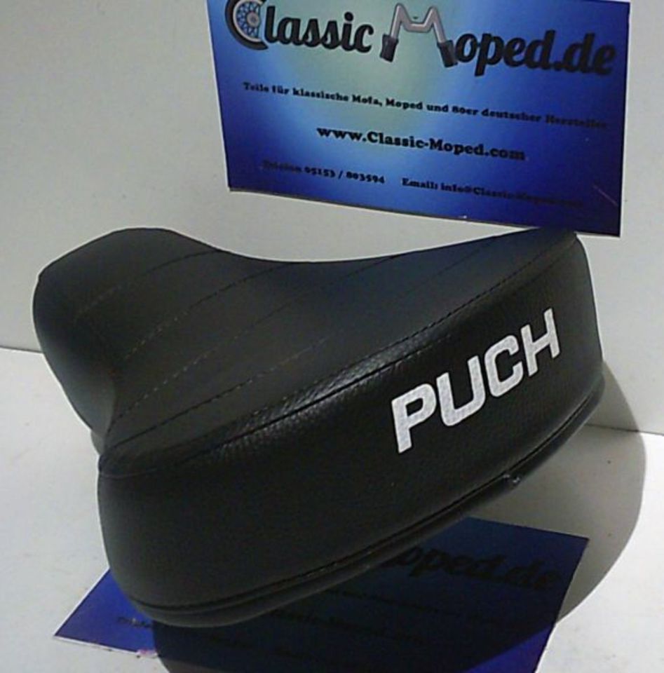 Sattel mit Schriftzug für Puch Maxi N + S X 20 X 30 schwarz NEU - Classic-Moped