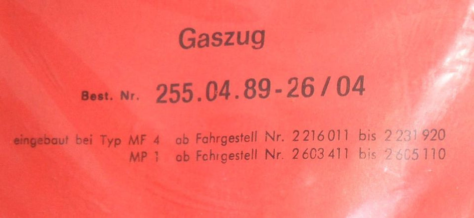 Original Kreidler MF4 MP1 Gaszug Mofa Moped Motor NOS 26/04 NEU - Classic-Moped