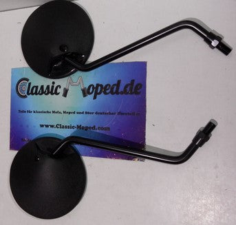 1 Satz Spiegel für Honda MT 80 MB 50 MTX rund schwarz NEU - Classic-Moped