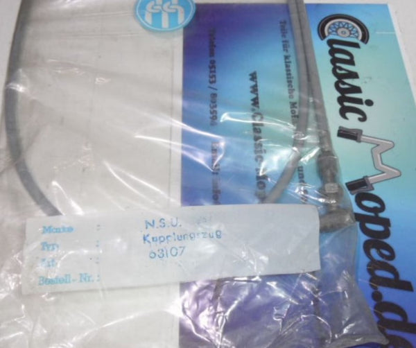 NSU Oldtimer Moped Kupplungszug 63107 grau Kupplung Bowdenzug NEU