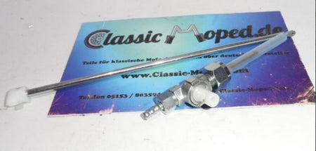 Oldtimer Roller Motorrad Benzinhahn mit 25cm Stange M16 M12 NEU - Classic-Moped