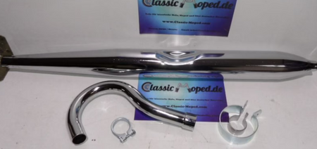 Zündapp Repro RS50 Roller Zigarre Auspuff DELLLE Krümmer 30mm NEU - Classic-Moped