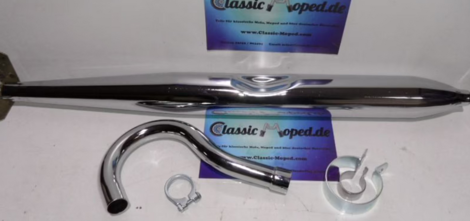Zündapp Repro RS50 Roller Zigarre Auspuff DELLLE Krümmer 30mm NEU - Classic-Moped