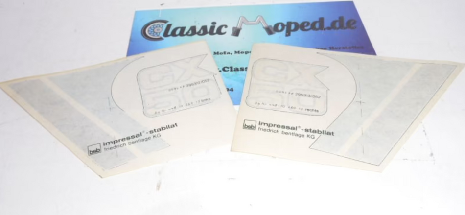 Satz Aufkleber passend für Zündapp CX50 Endur Seitendeckel NEU - Classic-Moped