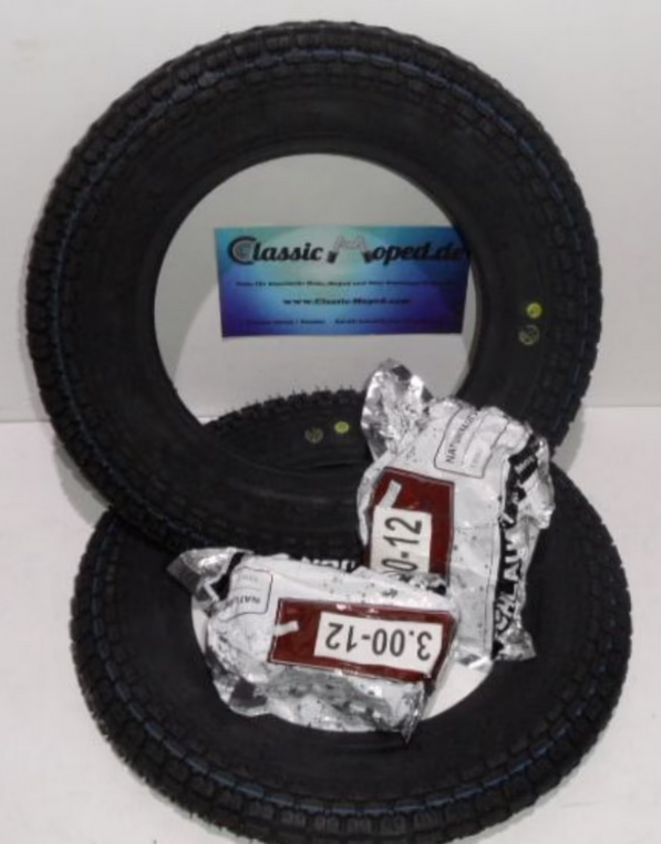 Satz Reifen Schläuche Hercules Roller R50 RS50 NHW KTM Pony 2 NEU