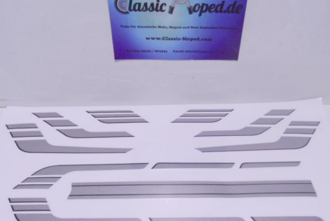 Aufkleber Decor Satz passend für Zündapp KS50 / 80 530 silber NEU - Classic-Moped