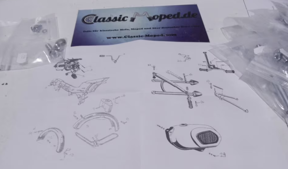 Fahrwerk Schrauben für Kreidler RS RM TM 1967-1972 237 Teile NEU - Classic-Moped