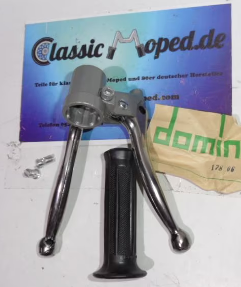 Oldtimer Automatik Mofa Bremsgriff Domino Solo Garelli Silber NEU - Classic-Moped