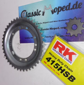 Kettensatz Kreidler Mofa MF2 Flory 32 Gußräder 11- 42 Zähne NEU - Classic-Moped