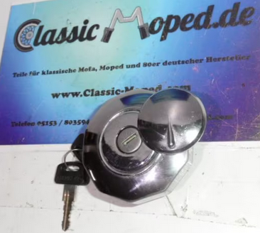 Tankdeckel mit Schloss 6 Eck ! Vintage Oldtimer 38/40 Chrom NEU