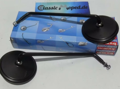 2 Spiegel BUMM schwarz passend für Zündapp CS Hai KS 50 K80 NEU