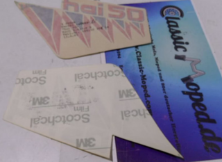 Original  3M Zündapp Aufkleber Hai 50 Seitendeckel R + L NOS NEU - Classic-Moped