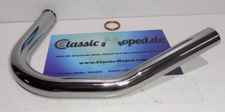 Hercules NHW R50 KTM Ponny Roller Moped Krümmer 28 Chrom NEU - Classic-Moped
