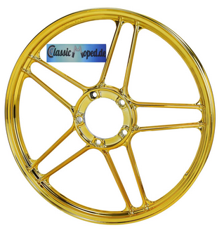 Puch Maxi 25 N + S Vorderrad Hinterrad Gußfelge GOLD NEU