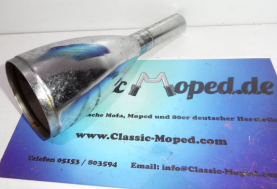 50èr Jahre Auspuff Zigarre Endstück lang 65mm DKW NSU NOS NEU