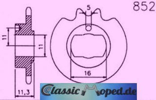 Zündapp Ritzel ZX 25 ZS ZL X25 A25 Kettenrad 852 - 13 Zähne NEU - Classic-Moped