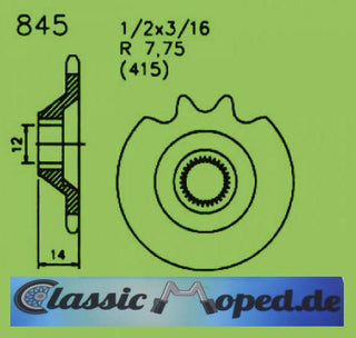 Kettenrad Ritzel NEU 845-11 Zündapp 429 433 561 448 529 - Classic-Moped