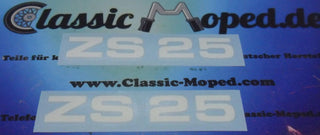 Zündapp ZS 25 Mofa Aufkleber Verkleidung Trittbrett Schriftzug Dekor weiß NEU - Classic-Moped