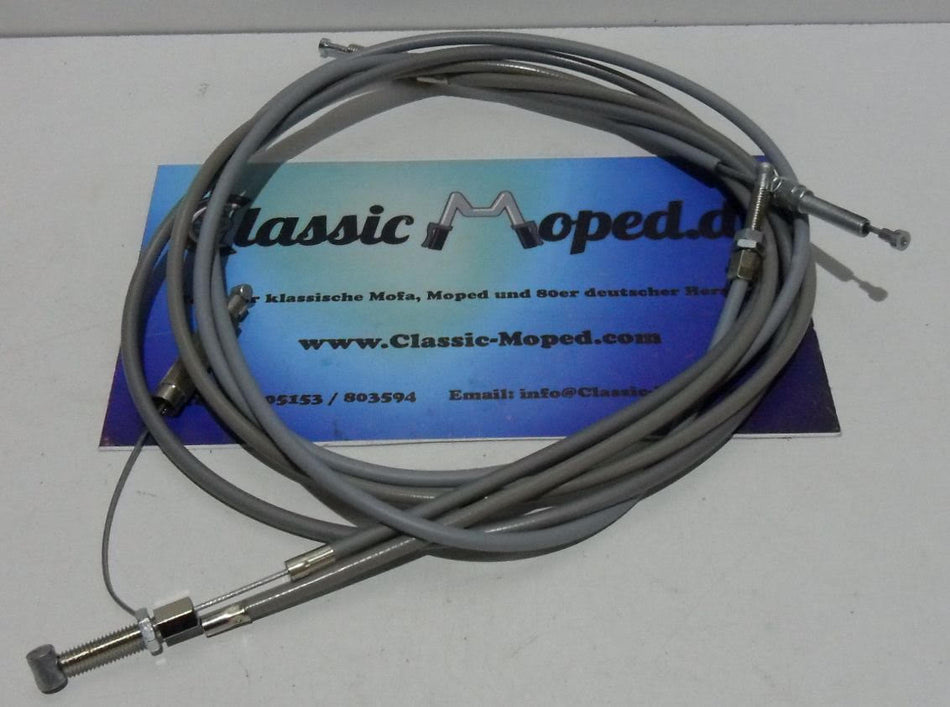 Satz Züge für Zündapp 517 C 50 Sport GTS 50 Grau Fußschaltung hoher Lenker - Classic-Moped