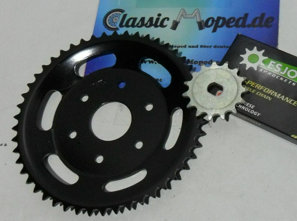 KTM Bora 25 Kettensatz Cross Mofa 49 / 15 Zähne Esjot NEU | Classic-Moped