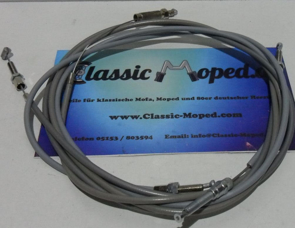 Satz Züge für Zündapp 517 C 50 Sport GTS 50 Grau Fußschaltung flacher Lenker - Classic-Moped
