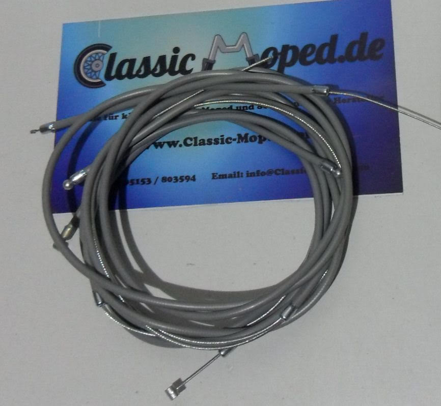Satz Züge für Vespa Piaggio Ciao Bowdenzüge Komplett grau NEU - Classic-Moped