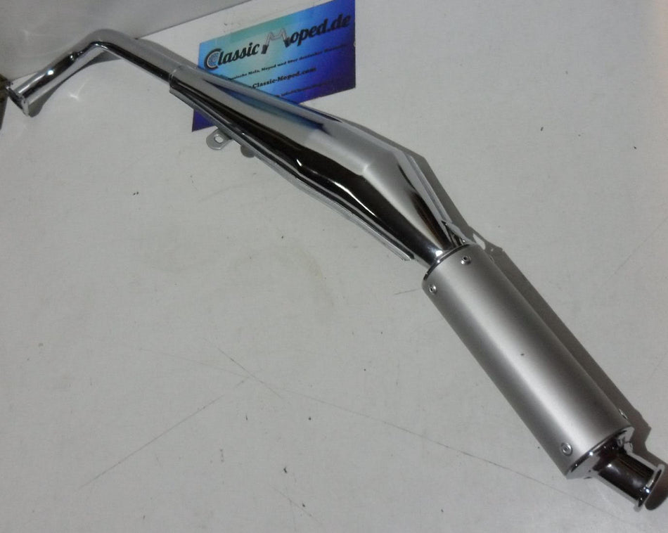 Tomos A35 Tuning Auspuff Expansion Renn Anlage Chrom / Alu NEU - Classic-Moped