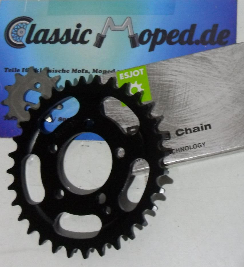 Kettensatz Zündapp Bergsteiger Moped M50 844- 32 - 11 Zähne NEU - Classic-Moped