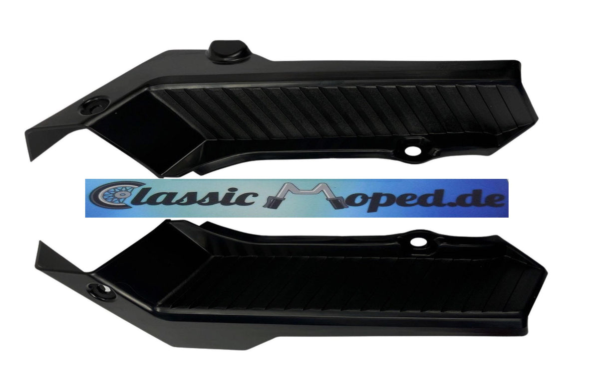 Honda Camino Mofa Trittbretter Fußraum Verkleidung Schwarz NEU - Classic-Moped
