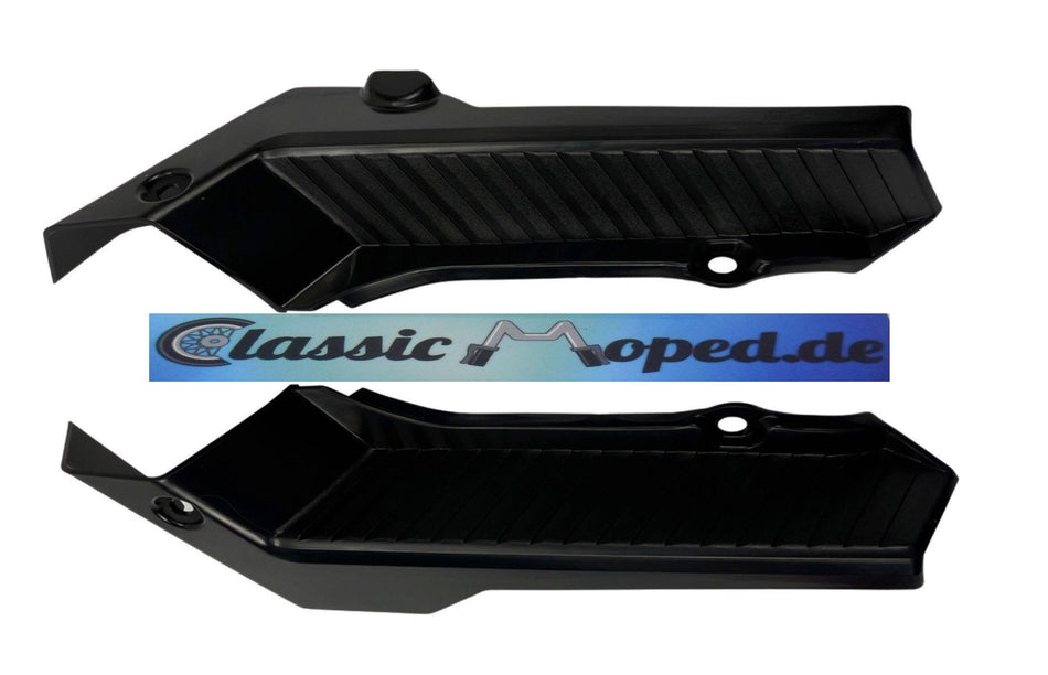 Honda Camino Mofa Trittbretter Fußraum Verkleidung Schwarz NEU - Classic-Moped